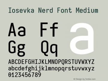 Iosevka Mayukai Sonata Medium Nerd Font Complete Version 10.3.4; ttfautohint (v1.8.4)图片样张
