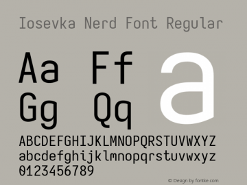 Iosevka Mayukai Serif Nerd Font Complete Version 10.3.4; ttfautohint (v1.8.4)图片样张