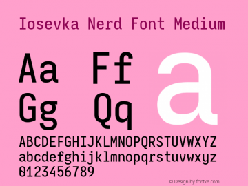 Iosevka Mayukai Monolite Medium Nerd Font Complete Version 10.3.4; ttfautohint (v1.8.4)图片样张