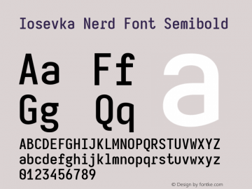 Iosevka Mayukai Codepro Semibold Nerd Font Complete Version 10.3.4; ttfautohint (v1.8.4)图片样张