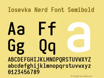 Iosevka Mayukai Sonata Semibold Nerd Font Complete Version 10.3.4; ttfautohint (v1.8.4)图片样张