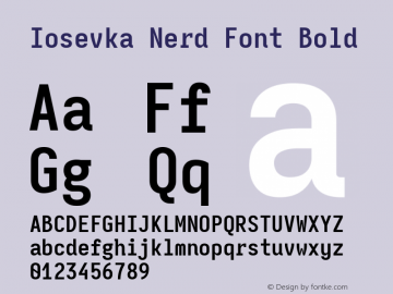 Iosevka Mayukai Monolite Bold Nerd Font Complete Version 10.3.4; ttfautohint (v1.8.4)图片样张