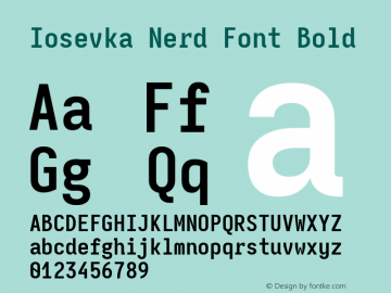 Iosevka Mayukai Monolite Bold Nerd Font Complete Version 10.3.4; ttfautohint (v1.8.4)图片样张