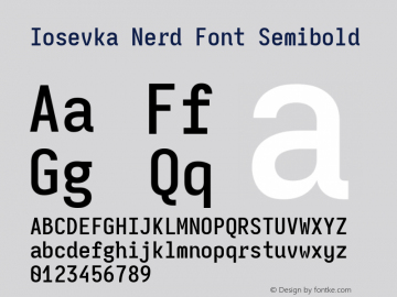 Iosevka Mayukai Monolite Semibold Nerd Font Complete Version 10.3.4; ttfautohint (v1.8.4)图片样张