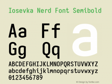 Iosevka Mayukai Serif Semibold Nerd Font Complete Version 10.3.4; ttfautohint (v1.8.4)图片样张