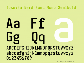 Iosevka Mayukai Codepro Semibold Nerd Font Complete Mono Version 10.3.4; ttfautohint (v1.8.4)图片样张