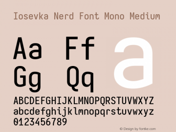 Iosevka Mayukai Serif Medium Nerd Font Complete Mono Version 10.3.4; ttfautohint (v1.8.4)图片样张