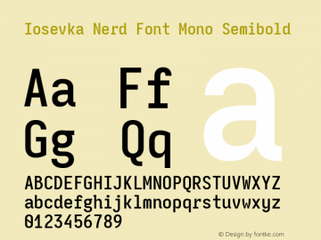 Iosevka Mayukai Monolite Semibold Nerd Font Complete Mono Version 10.3.4; ttfautohint (v1.8.4)图片样张