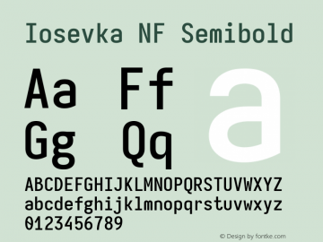 Iosevka Mayukai Sonata Semibold Nerd Font Complete Windows Compatible Version 10.3.4; ttfautohint (v1.8.4)图片样张