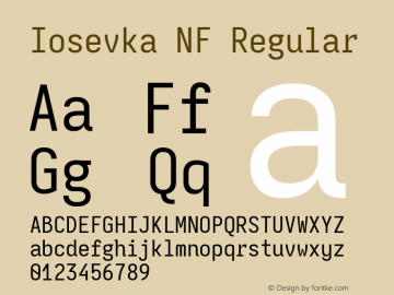 Iosevka Mayukai Monolite Nerd Font Complete Windows Compatible Version 10.3.4; ttfautohint (v1.8.4)图片样张