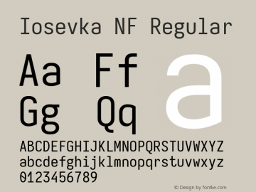 Iosevka Mayukai Sonata Nerd Font Complete Mono Windows Compatible Version 10.3.4; ttfautohint (v1.8.4)图片样张