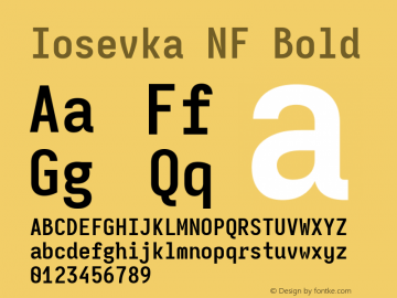 Iosevka Mayukai Monolite Bold Nerd Font Complete Mono Windows Compatible Version 10.3.4; ttfautohint (v1.8.4)图片样张