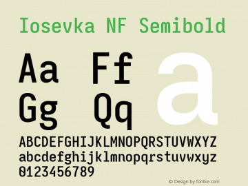 Iosevka Mayukai Monolite Semibold Nerd Font Complete Mono Windows Compatible Version 10.3.4; ttfautohint (v1.8.4)图片样张