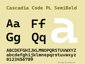 Cascadia Code PL SemiBold Version 2108.026图片样张