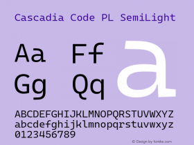 Cascadia Code PL SemiLight Version 2108.026图片样张