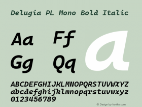 Delugia PL Mono Bold Italic v2110.31图片样张