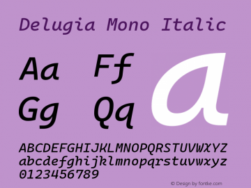 Delugia Mono Italic v2110.31图片样张