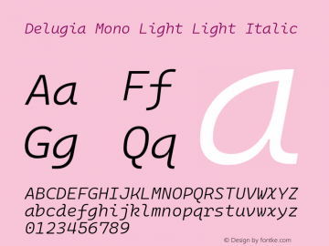 Delugia Mono Light Italic v2110.31图片样张