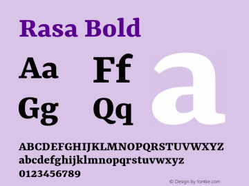 Rasa Bold Version 2.002; ttfautohint (v1.8.3)图片样张