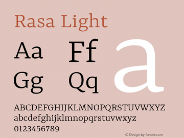 Rasa Light Version 2.002; ttfautohint (v1.8.3)图片样张