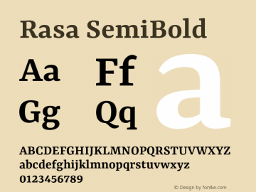 Rasa SemiBold Version 2.002图片样张