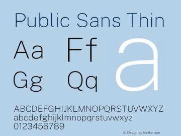 Public Sans Thin Version 2.000图片样张