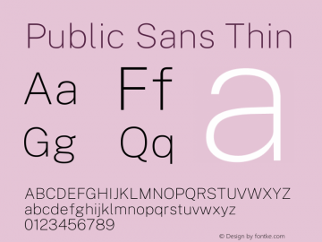 Public Sans Thin Version 2.000图片样张