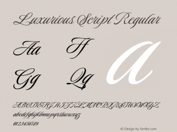 Luxurious Script Regular Version 1.010图片样张