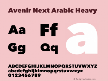 Avenir Next Arabic Heavy Version 1.00图片样张