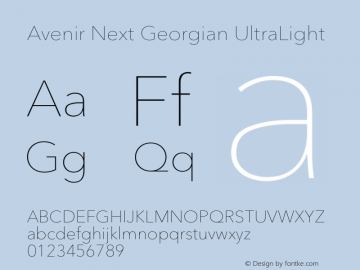 Avenir Next Georgian UltraLight Version 2.00图片样张