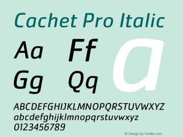 Cachet Pro Italic Version 1.00图片样张