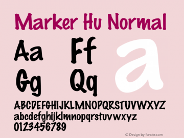 Marker Hu Normal 1.000 Font Sample