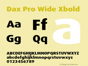 Dax Pro Wide Xbold Version 7.504; 2017; Build 1023图片样张