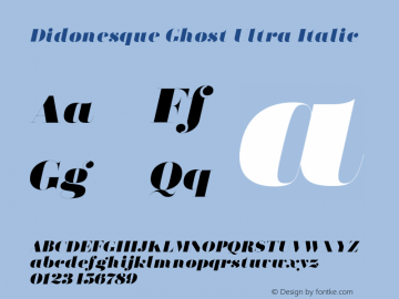 Didonesque Ghost Ultra Italic Version 1.000;PS 001.000;hotconv 1.0.88;makeotf.lib2.5.64775图片样张