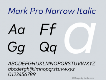 Mark Pro Narrow Italic Version 7.60图片样张