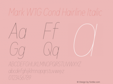 Mark W1G Cond Hairline Italic Version 1.00, build 9, g2.6.4 b1272, s3图片样张