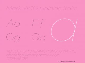 Mark W1G Hairline Italic Version 1.00, build 8, g2.6.4 b1272, s3图片样张