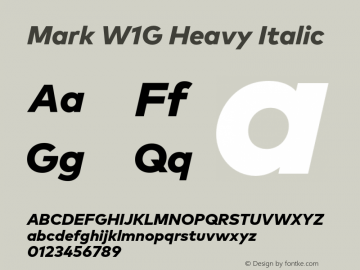 Mark W1G Heavy Italic Version 1.00, build 8, g2.6.4 b1272, s3图片样张