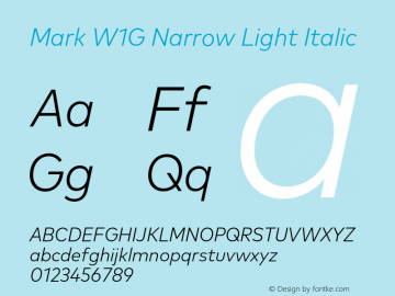 Mark W1G Narrow Light Italic Version 1.00, build 8, g2.6.4 b1272, s3图片样张