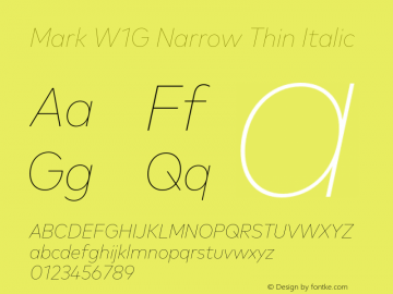 Mark W1G Narrow Thin Italic Version 1.00, build 8, g2.6.4 b1272, s3图片样张