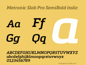 Metronic Slab Pro SemiBold Italic Version 1.000图片样张