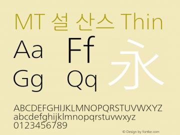 MT 설 산스 Thin 图片样张