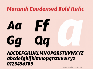 Morandi Cond Bold Italic Version 1.22, build 12, s3图片样张