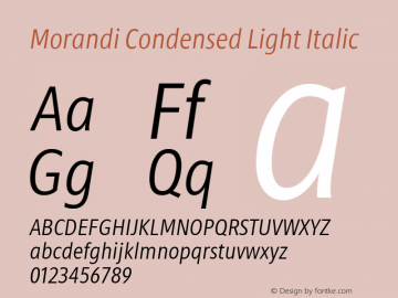 Morandi Cond Light Italic Version 1.22, build 12, s3图片样张