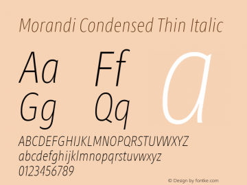 Morandi Cond Thin Italic Version 1.22, build 12, s3图片样张