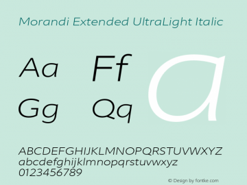 Morandi Ext UltraLight Italic Version 1.22, build 12, s3图片样张
