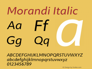 Morandi Italic Version 1.22, build 12, s3图片样张