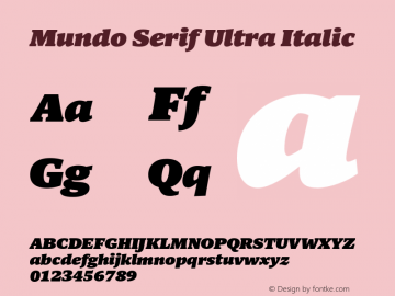 Mundo Serif Ultra Italic Version 1.00, build 6, s3图片样张