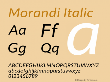 Morandi Italic Version 1.22, build 12, s3图片样张