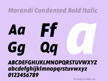 Morandi Cond Bold Italic Version 1.22, build 12, s3图片样张